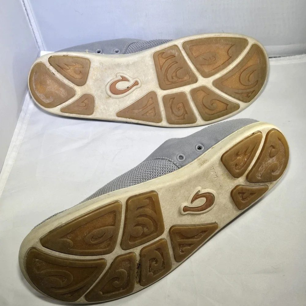 Olukai Nohea Moku Size 11.5 Men's Gray‎ Mesh Outdoor Boat Shoes Clay Tapa